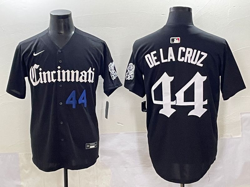 Men 2025 Cincinnati Reds #44 Delacruz Black Five generations Joint Name Nike MLB Jersey style 4->cincinnati reds->MLB Jersey